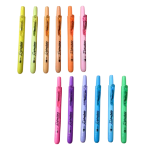 evidenziatore a scatto Writech in 12 colori