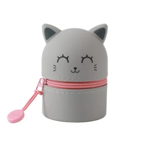mini astuccio in silicone gatto grigio