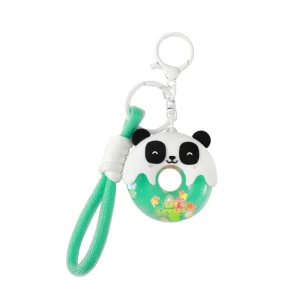 portachiavi panda ciambella con glitter