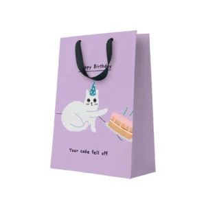 shopper happy birthday gatto con torta