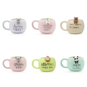 tazza animali con charm e scritta