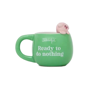 tazza maialino con charm e scritta "Ready to do nothing"