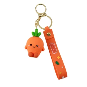 portachiavi carota con moschettone e laccio in silicone