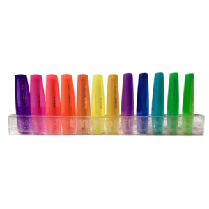 set 12 evidenziatori glimmer con base acrilica