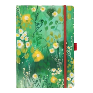 taccuino puntinato prato di fiori A5 con elastico di chiusura e per penna