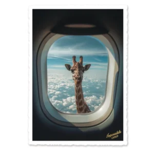 cartolina giraffa aereo