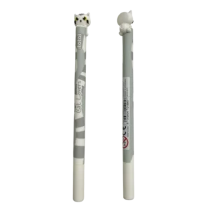 penna cancellabile gatto bianco con inchiostro blu