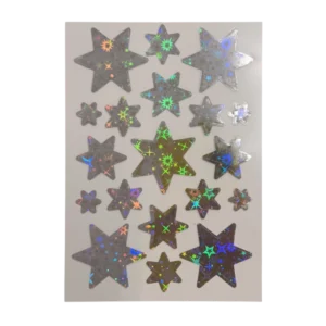 stickers olografici stelle argento stelline