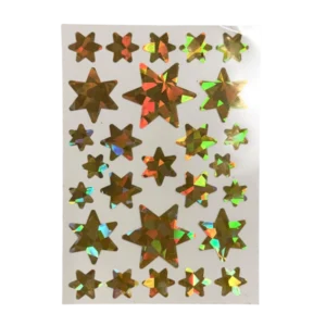 stickers olografici stelle oro